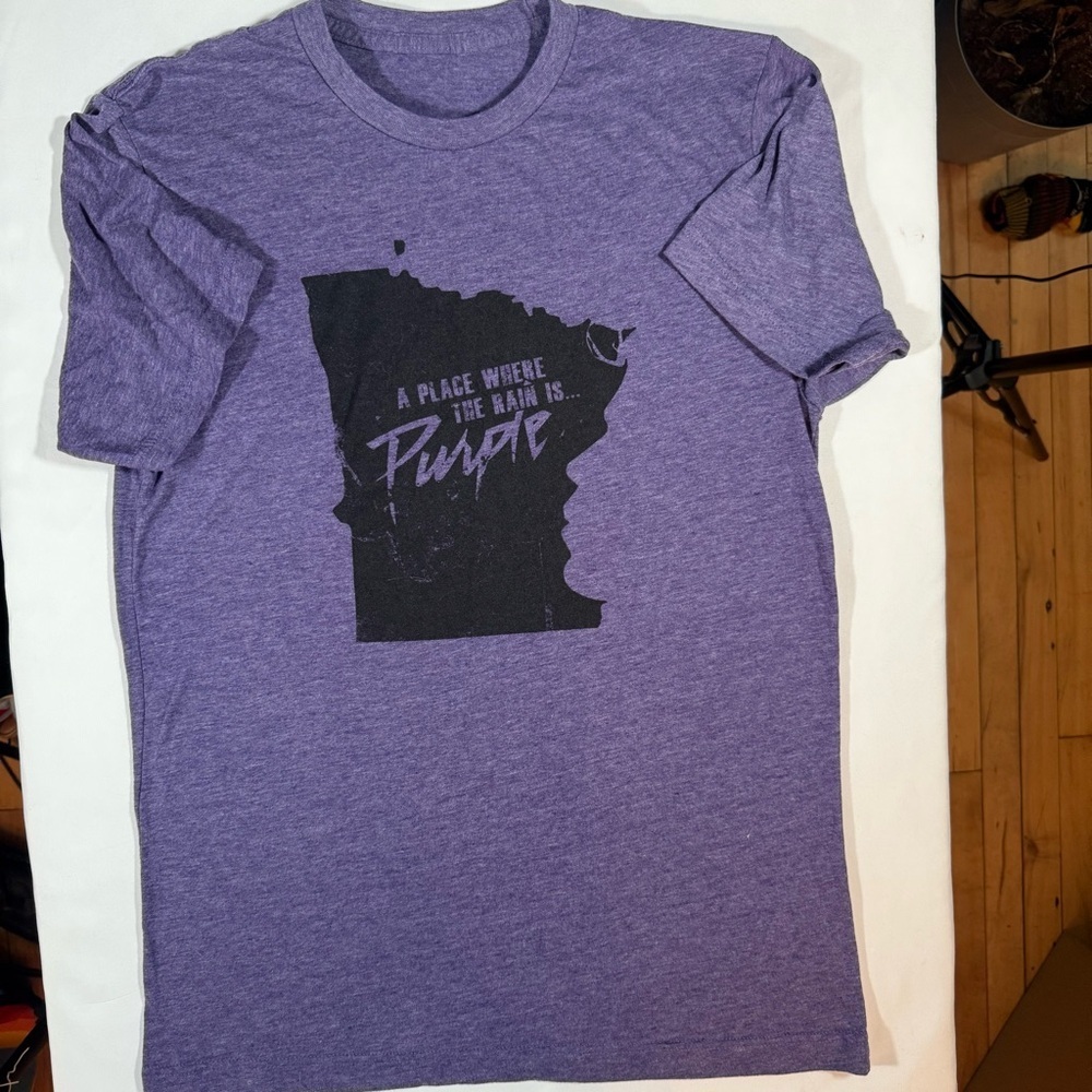 Purple Graphic Tee with Unique Design Prince Purple Rain